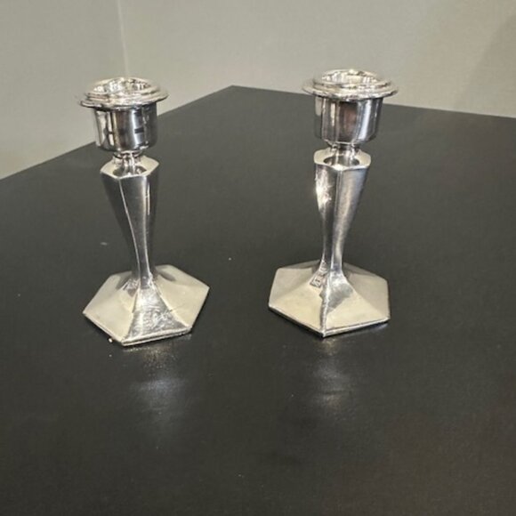 Vintage Pair of Sliver Plated Candleholder - Marked with BP 2423 - Picture 2 of 5